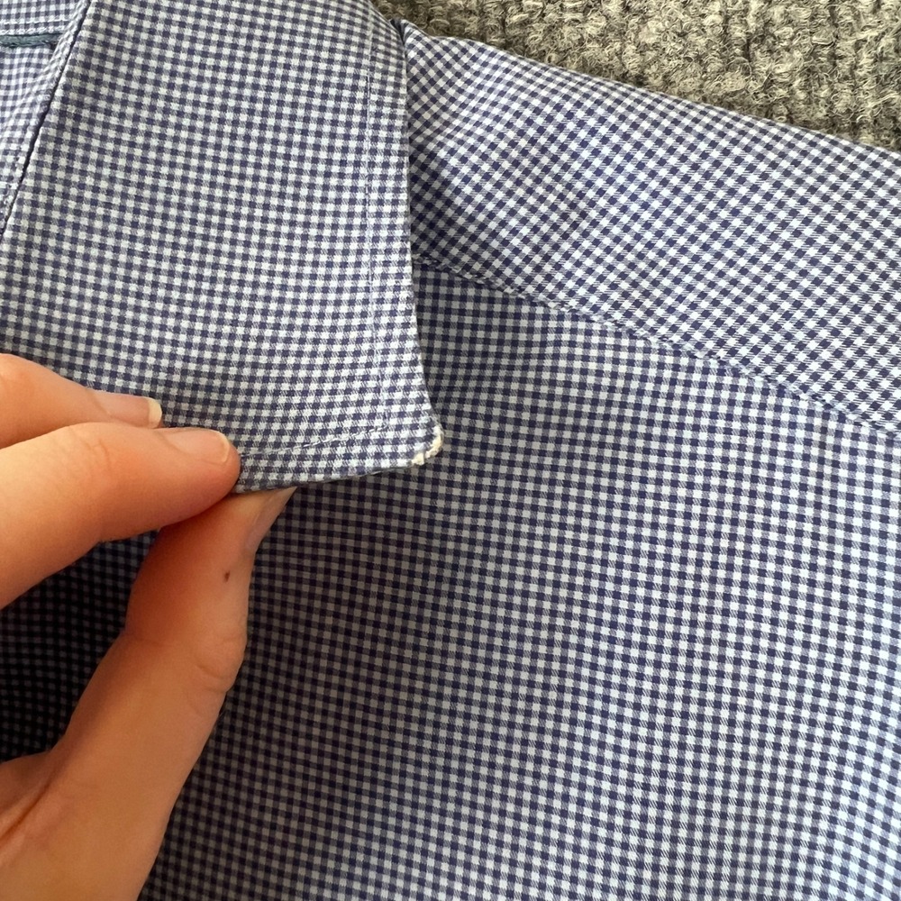 Eton Contemporary Fit Dress Shirt Mens 16 41 Blue Purple Gingham Check Cotton - Picture 3 of 11